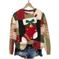 thumbnail image 2 of RKSTN Chandails pour Femmes Noël Surdimensionné Col Rond Molleton Lin Chandails à Capuche Manteau Chandail pour Femmes Décontracté Noël Imprimé Graphique Col Rond Ample Manches Longues Pull à Capuche Chandails Manteau, 2 of 7