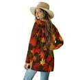 thumbnail image 3 of SCRAWLGOD Maple Leaf Cardigans for Women Trendy Fall Thanksgiving Cardigan Sweaters for Women Work Size M Long Sleeve Sweater Coat Breathable Womens Long Cardigan, 3 of 7
