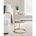 thumbnail image 3 of LumiSource Gold Metal, Clear Glass Round Zenn End Table, 3 of 9