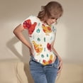 thumbnail image 5 of Haiem Flower Chicken Women's Crew Neck Short Sleeve Bodysuit Tops Stretchy Slim Basic-X-Large, 5 of 9