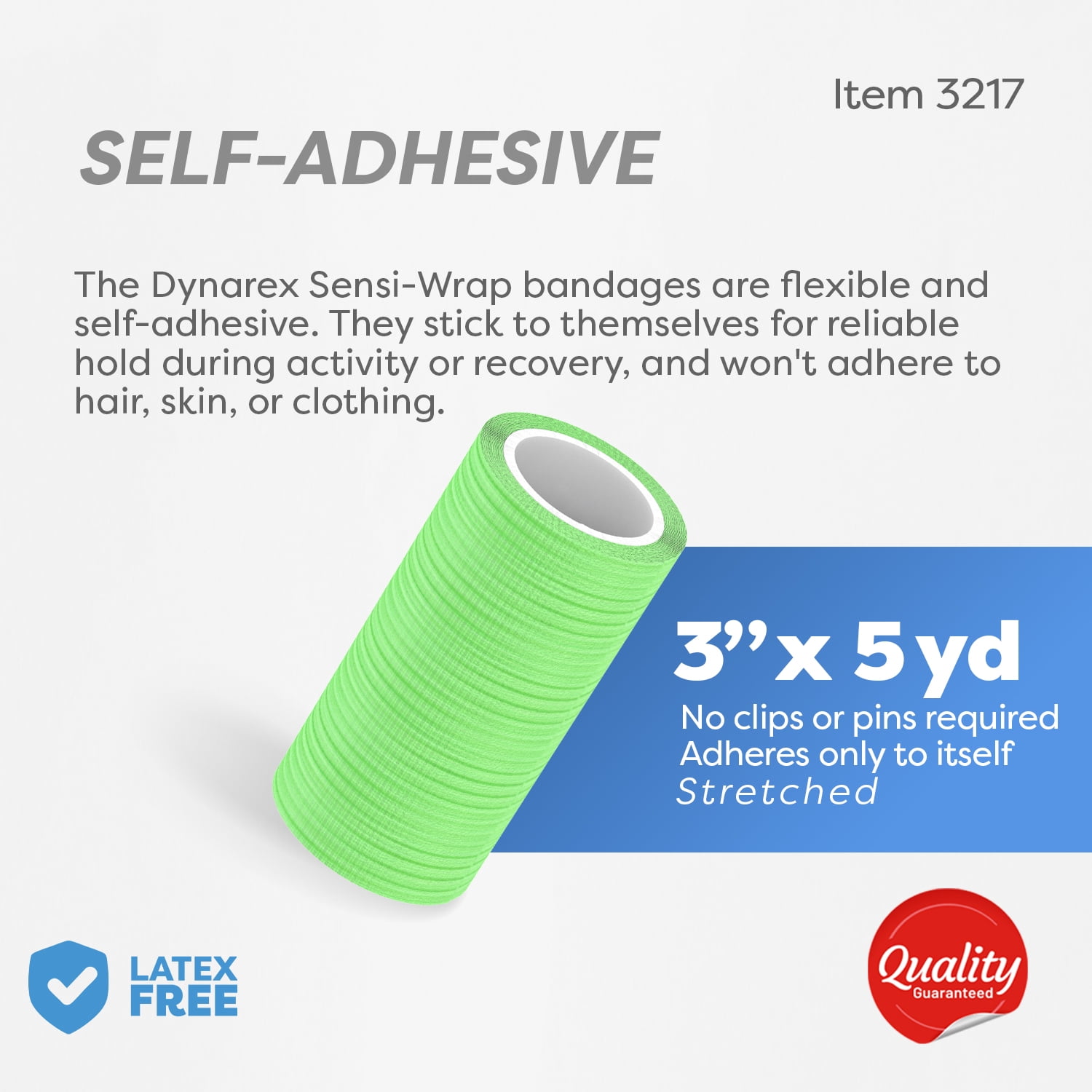 Dynarex Sensi-Wrap Self-Adhesive Bandages, 24-Pack, 3" x 5 yards, Assorted Colors, Latex-Free, Colored Elastic Cohesive Athletic Tape, Tattoo Grip & Vet Wrap