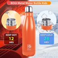 thumbnail image 4 of Botella de agua aislada de 17 oz, botellas de agua de acero inoxidable al vacío de doble pared, botella de agua deportiva de metal a prueba de fugas que mantiene la bebida caliente y fría, perfec, 4 of 5