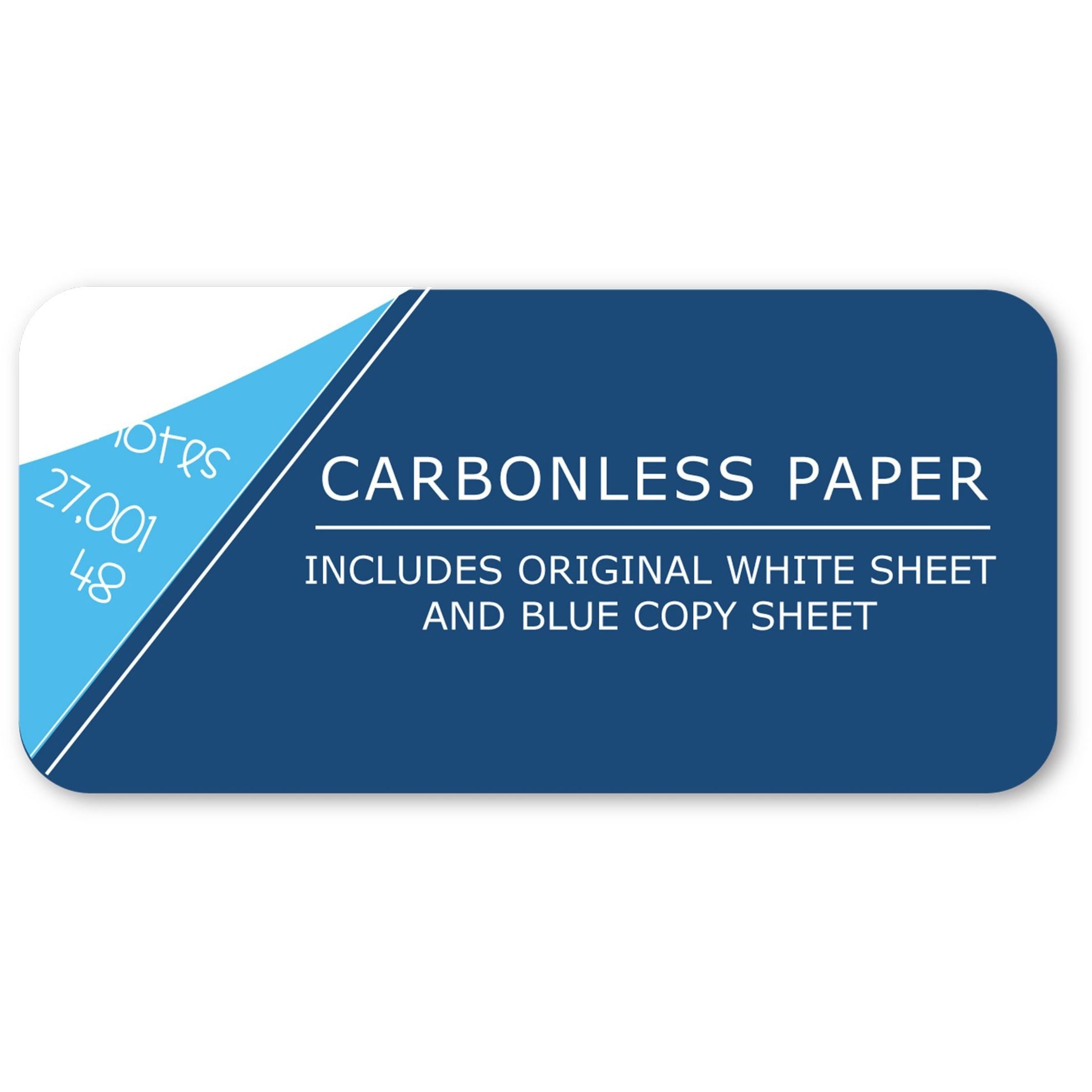 Roaring Spring 4x4 Graph Ruled Top Bound Lab Book Pad with Numbered Carbonless Sets, 1 Case (24 Total), 8" x 11" 50 Sets, White/Blue Pages