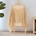 thumbnail image 4 of ZQUUVOU Women's Beach Cover Up Sheer Mesh Fringe Lightweight Shrug Summer Trendy Batwing Sleeve Boho Poncho Tops Khaki, 4 of 5