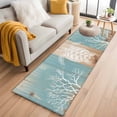 thumbnail image 2 of Summer Nautical Runner Rugs 2x6 ft White Sea Turtle Coral Silhouette Wood Grain Washable Hallway Rugs Non-Slip Floor Mats Absorbent Carpet Bedside Runners for Bedroom Kitchen Bathroom Laundry Room, 2 of 9