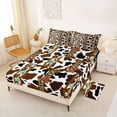 thumbnail image 2 of Erosebridal Adult Retro Aztec Bed Sheets, Brown Cow Print King Sheets, 4 Pieces, 2 of 5