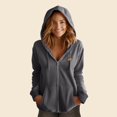 thumbnail image 3 of Dalix Pizza Embroidered Fleece Zip Washed Hoodie Cold Fall Winter Women in Shadow XS X-Small, 3 of 5