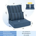 thumbnail image 3 of Aoodor 24"x24" Dark Blue Stripe Outdoor Deep Seat Chair Cushion Set, Patio Chair Cushions Set, Olefin Fabric and Memory Foam (Set of 2 Seats, 2 Backs, 2 Lumbar Pillows), 3 of 9