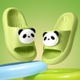 thumbnail image 4 of ZHOGXU Baby Girls Slippers Soft Eva Indoor Outdoor Casual Non- With Cute Panda Print Comfortable Lightweight Sandals,Green,10-10.5 Years, 4 of 7