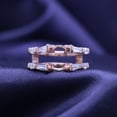 thumbnail image 3 of AFFY 0.75CT Tapered & Round White Cubic Zirconia Guard Enhancer Ring 14K Rose Gold over Silver-8.5, 3 of 9