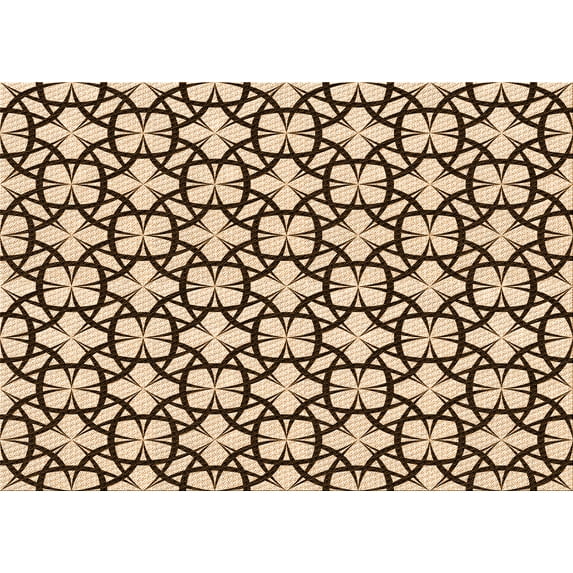 Ahgly Company Indoor Rectangle Patterned Deep Peach Orange Area Rugs, 8' x 12'