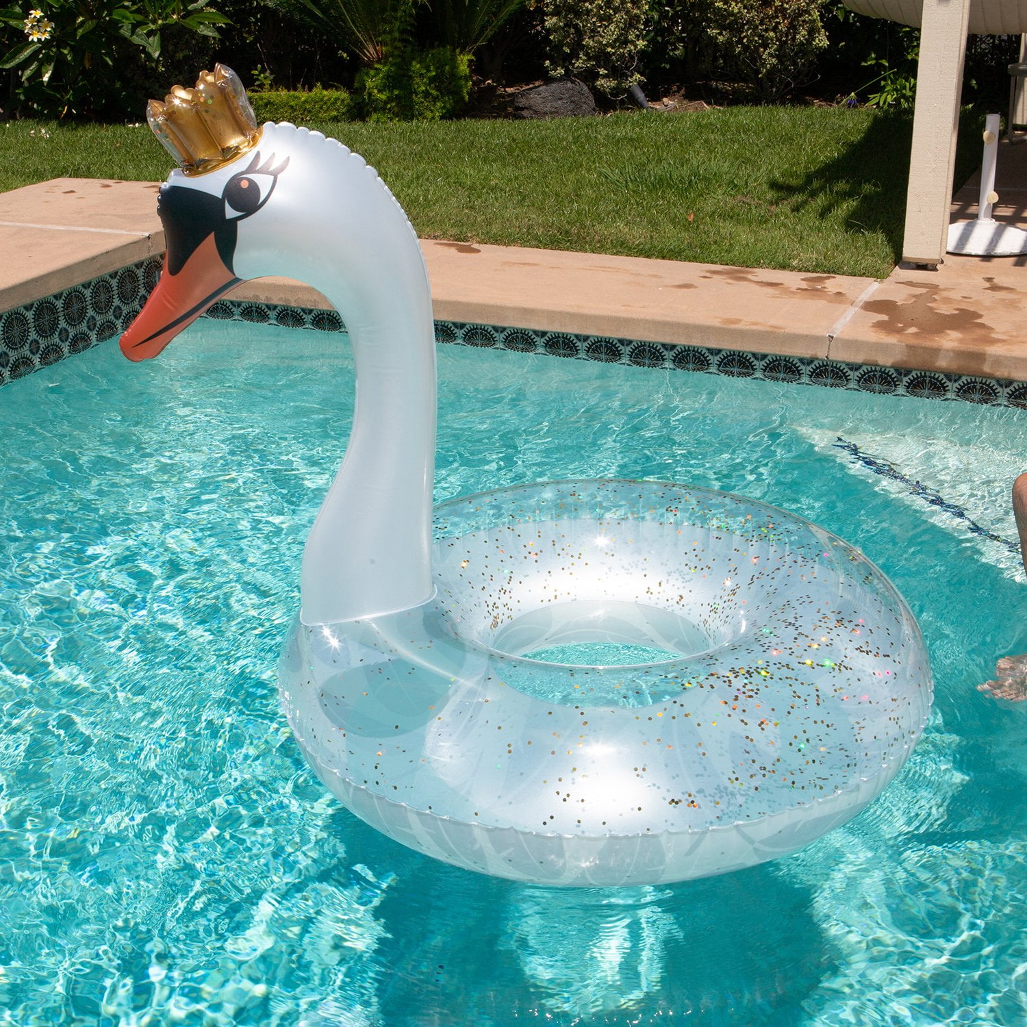 Sunny swan sale inflatable pool float