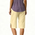 thumbnail image 5 of Capris for Women Plus Size Linen Summer Pants with Pockets Cotton Trousers for Women Ladies Summer Loose Slacks Beige M, 5 of 5