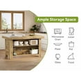 thumbnail image 2 of Tribesigns 55" Kitchen Island with Storage, Farmhouse Stationary Island Table Counter Height Bar Table, Light Brown, 2 of 7