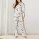 thumbnail image 2 of Fotbe Cute Owl Conjunto de Pijama de Manga Larga para Mujer con Estampado, Ropa de Dormir de 2 Piezas, Conjunto de Casa Suave y Cómodo con Bolsillos-XX-Large, 2 of 7