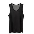 thumbnail image 3 of Men's Mesh Sleeveless Tank Top Muscle Shirt Breathable Cooling Workout Vest Summer Fitness Running Gym Tops Quick Dry Casual Sportswear Tee Active Training | JASKFLY,Black L, 3 of 6