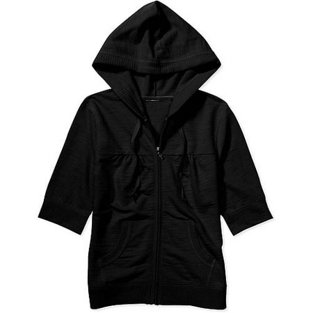 sleeve hoodie short zip faded glory walmart button