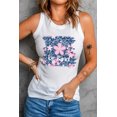 thumbnail image 3 of ABPHQTO Camiseta de tirantes de canalé con estampado de leopardo y flores blancas Be Kind para mujer, 3 of 5