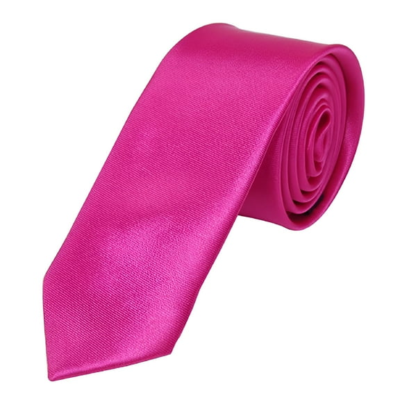 TELOLY Mens Casual Skinny 2'' Necktie Tie Wedding Party Formal Suit Shocking Pink