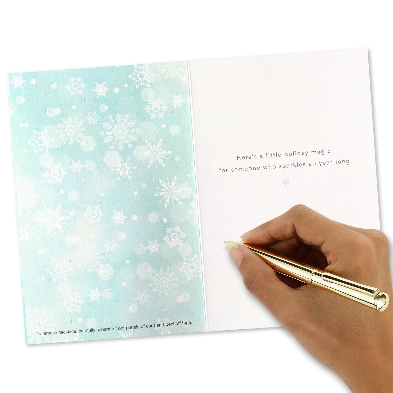 Carte de Noël Hallmark Signature La Reine des neiges pour enfants avec collier détachable (touche d’éclat)