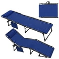thumbnail image 2 of VEIKOUS  4-Fold Patio Chaise Lounge Chair for Outdoor with Detachable Pocket and Pillow, Blue, 2 of 11