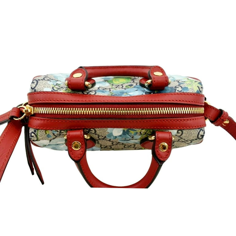 Preowned Gucci GG Supreme Floral Canvas Mini Boston Bag with Shoulder Messenger Strap Walmart
