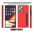 thumbnail image 2 of Galaxy Note 20 Ultra 5G Wallet Phone Case, Tekcoo Shockproof Hybrid Rubber Hard PC & TPU Armor Protective Case Cover with 3 Cedit Cards ID Holder Slots for Galaxy Note 20 Ultra 5G -Red, 2 of 7