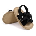 thumbnail image 5 of Infant Baby Girls Summer Sandals with Flower Bowknot Soft Sole Wedding Dress Flats Newborn First Walkers Crib Dress Shoes Black 5M(12), 5 of 7