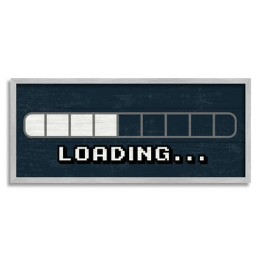 Stupell Industries Video Game Loading Symbol Vintage Pixel Text , 30 x 13, Design by Lil' Rue