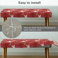 thumbnail image 5 of FUIALDOLG Xmas Elk Print Dining Bench Cover Washable Stretch Piano Bench Seat Cover Removable Rectangle Seat Cushion Protector for Home, Bedroom, Hotel, 5 of 7