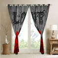 thumbnail image 4 of Red Rose 30%-50% Blackout Curtains 42"Wx63"L Red Black Valentine'S Day Window Curtains Women Men Couple,Romantic Floral Window Curtains Rustic Farmhouse Window Treatments 2 Panels Grey, 4 of 6