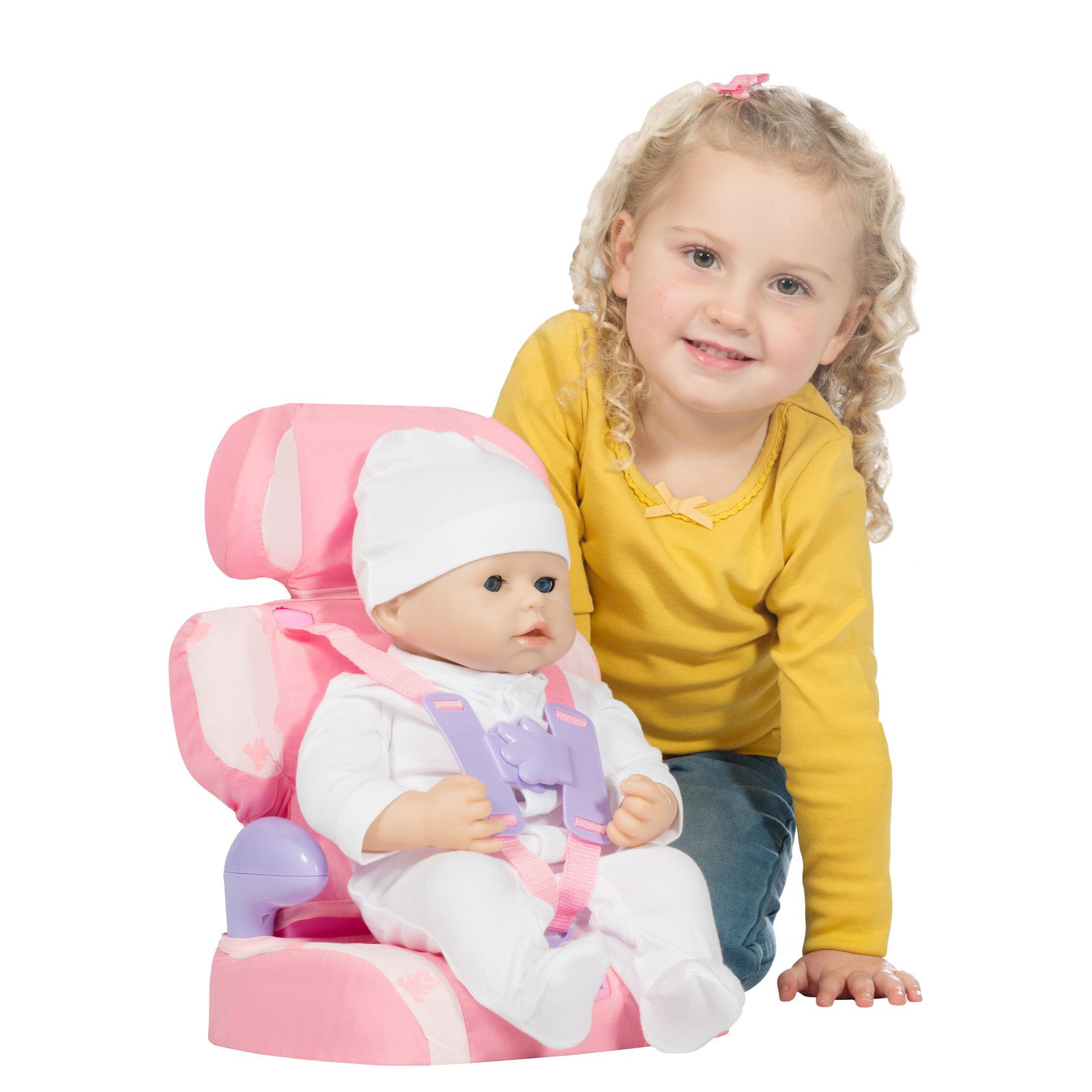 Casdon Baby Huggles Doll Car Booster Seat Pink For Dolls Up To 46cm 