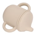 thumbnail image 3 of BIMZUC Silicone Spill Proof Sippy Cup, Dishwasher & Microwave Safe Training Cup with Handles and Spout Lid for Toddlers & Babies, Beige, 3 of 9