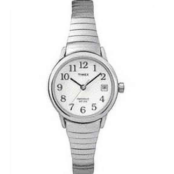 Indiglo by Timex Ladies' Adult Stainless Steel Expansion Band Wristwatch, Silver, T2H371WX