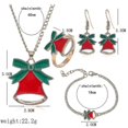 thumbnail image 2 of Juego de 5 piezas de joyas de aleación navideñas Yashi para mujer Con pendientes collar pulsera campana, 2 of 5