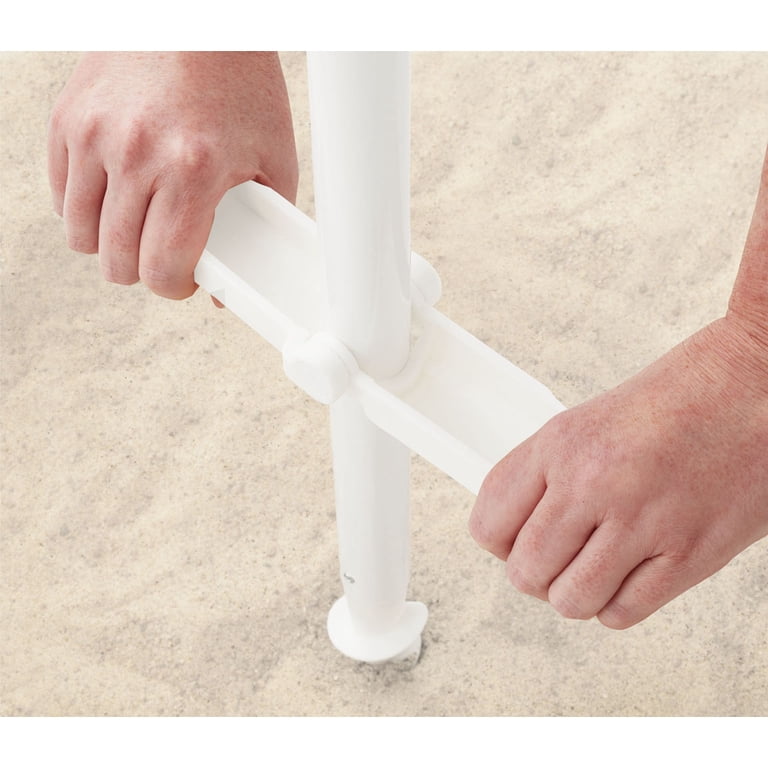 Mainstays 6 Ft Square Beach Umbrella, Blue White Stripe photo 4