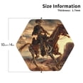 thumbnail image 2 of Lsque Western Skeleton Cowboy Horse Pattern 4" Drink Coasters Set of 4, PVC Leather Absorbent Coasters, Table Coaster Set Decorative Coffee Cup Coasters Housewarming Gift -Hexagon, 2 of 6
