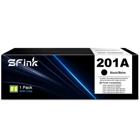 201A Black Toner Compatible for HP201A CF400A 201X CF400X Toner for Color Laserjet Pro M252dw, M252n; Color Laserjet Pro MFP M277c6, M277dw, M277n Printer Ink (1 Pack)