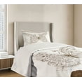 thumbnail image 4 of Ambesonne Butterfly Quilted Bedspread Set 2 Pcs, Abstract Retro Spring, Twin Size, White Brown and Grey, 4 of 6