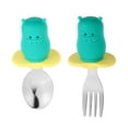 thumbnail image 1 of Shisuyan Feeding Training Spoons Forks Green Stainless Steel 1 Set 4.1x1x0.2in, 1 of 8