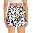 thumbnail image 3 of Picia Cute Panda Pattern Women's 2 in 1 Athletic Running Shorts High Waisted Workout Casual Gym Sweat Shorts with Comfy Liner Zipper Pockets-Large, 3 of 9