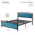 thumbnail image 5 of CREATIVE HOBBIES  Queen Size Bed Frame, Velvet Upholstered Bed Frame with Tufted Headboard, Modern Platform Bed with Arc Design Headboard and Footboard, Metal Slats Support, Noise-Free, Easy Assembly, 5 of 6
