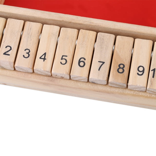 Wooden Number Board Dice Toy 4-Way Shut The Box Dice Game Shut The Box Game Wooden Drinking Dice Toy