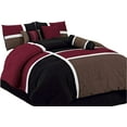 thumbnail image 5 of Chezmoi Collection 7-Piece Medallion Patchwork Comforter Set, California King, Burgundy/Brown/Black, 5 of 5