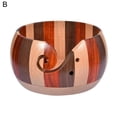 thumbnail image 3 of Frogued Yarn Bowl with Holes Non-Slip Wood Craft Project Yarn Storage Holder for Home (B), 3 of 13