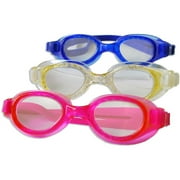 Youth Goggles, 3 Pack, Blue, Clear and Pink