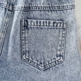 thumbnail image 3 of Ticikt Girls Ripped Jean Shorts 7-12Y, Y2K Mid Waist Straight Leg Denim Shorts with Elastic Waistband & Frayed Hem,Color:Blue,Size:11-12 Years, 3 of 8