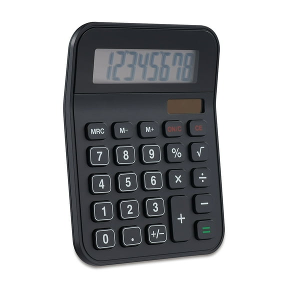 WorkLife Brands Desk Calculator Desktop - Last Digit Erase, Battery, Black - 1 Piece