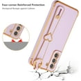 thumbnail image 2 of for Samsung Galaxy S21 5G Case with Wristband Kickstand Plating Case Cover Slim Glossy Bling Phone Case Soft TPU Shockproof Bumper Case Luxury Electroplated Case,Purple, 2 of 12