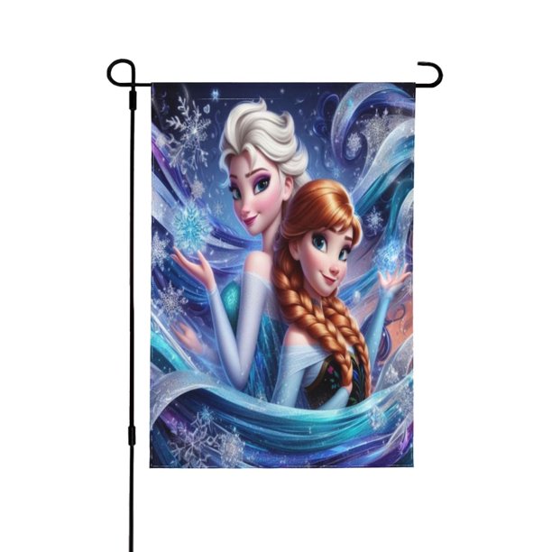 Bandera de jardín de temporada congelada de doble cara, bandera navideña para decoración navideña al aire libre.